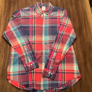 Men’s Brooks Brothers plaid button-down shirt